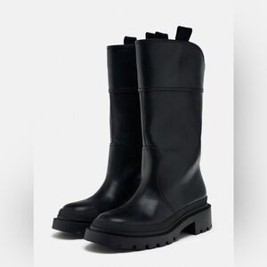 ZARA LOW HEELED RUBBER SOLE BOOTS